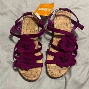 NWT - Gymboree Magenta Floral Kids Sandals